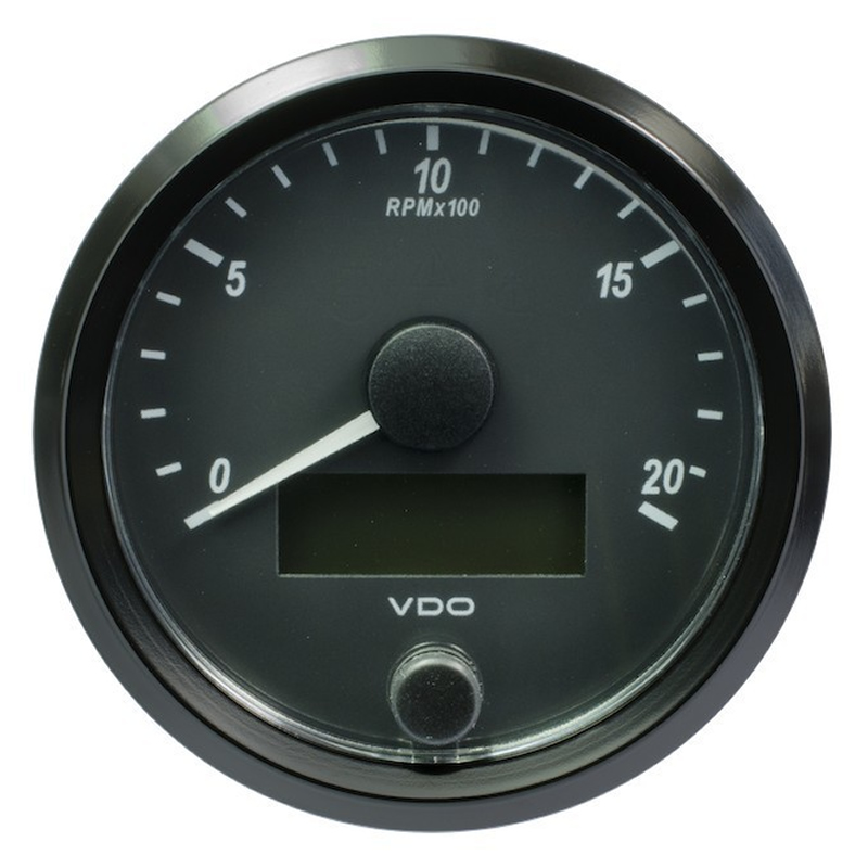 VDO SingleViu Tachometer 2.000 RPM Black 80mm gauge